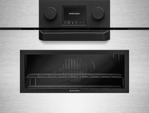 Four Icon Steel à encastrement micro-ondes combiné compact